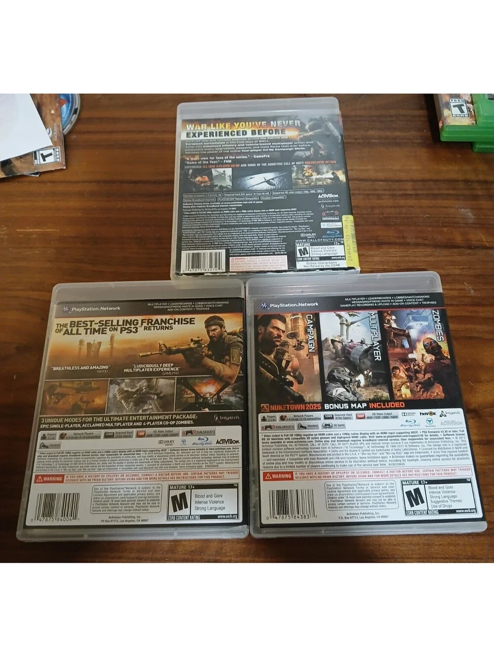 Call Of Duty World At War & Black Ops 1 & 2 (PlayStation 3) Bundle